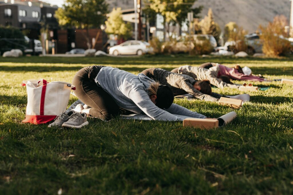 Student practicing yoga for better concentration and stress relief