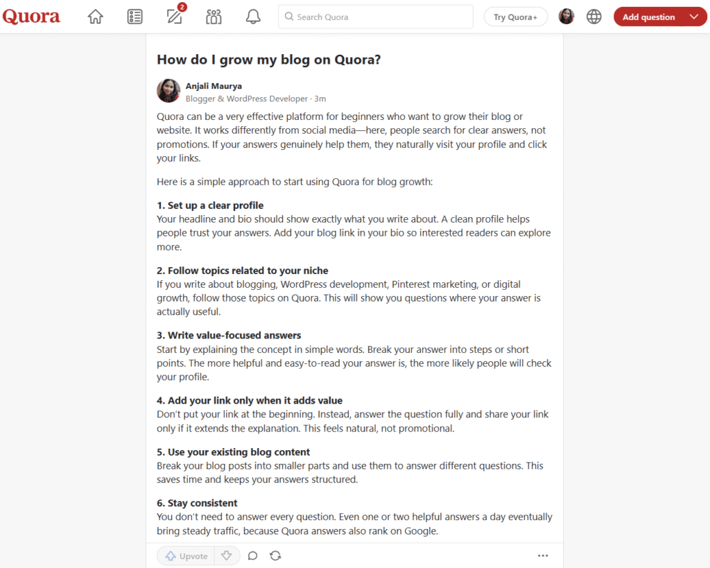 Well-formatted Quora answer demonstrating clarity and structure.
