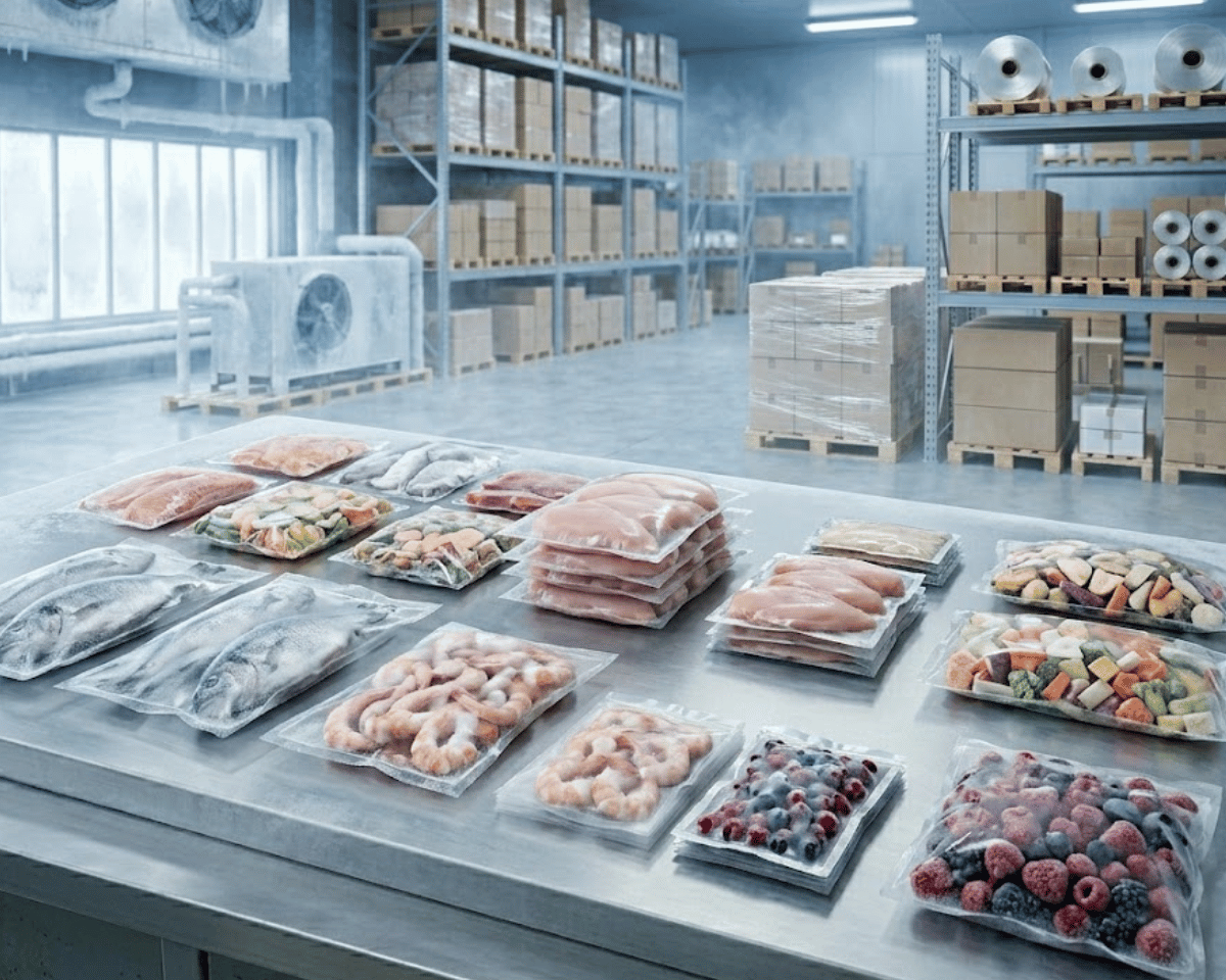 frozen food products export with cold storage and bulk packaging solutions