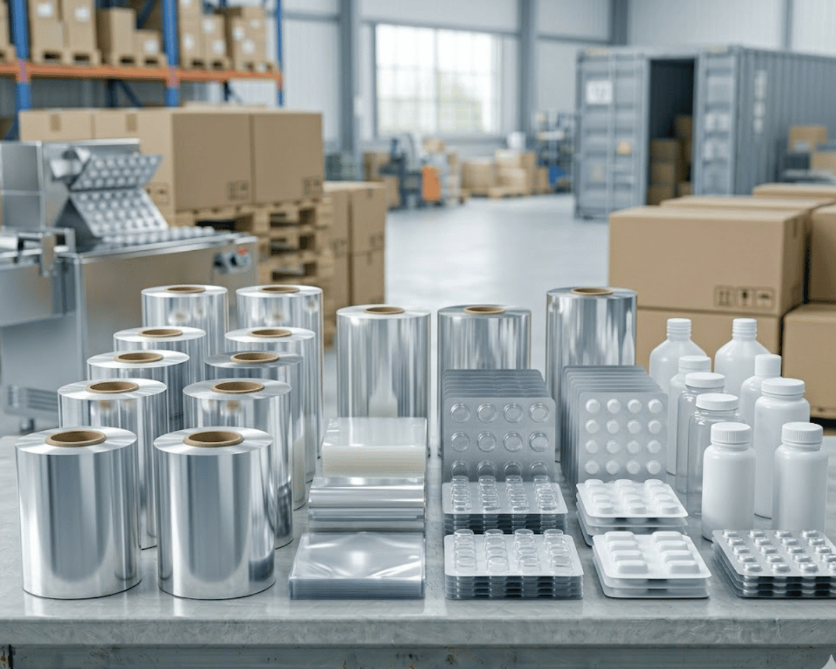 pharmaceutical packaging materials including aluminum foil and blister packaging for export from India