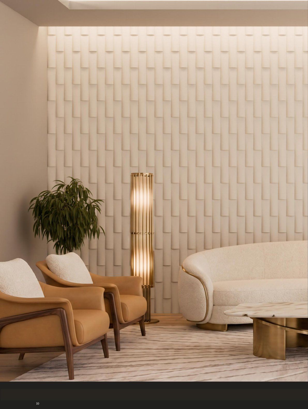 Blanco 3D wall panel - Curved Cylinder Column