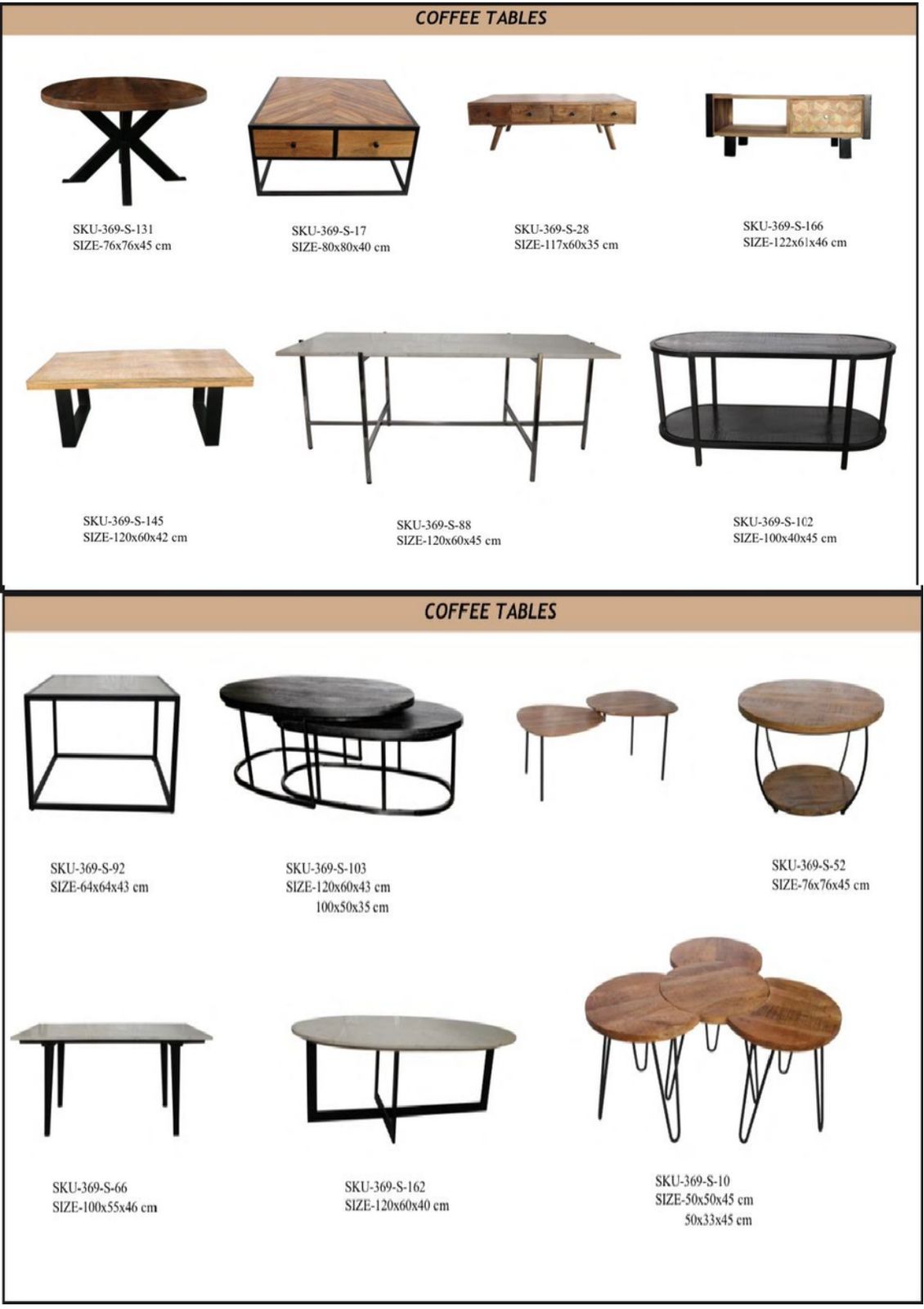 Coffee Tables - furniture export from India