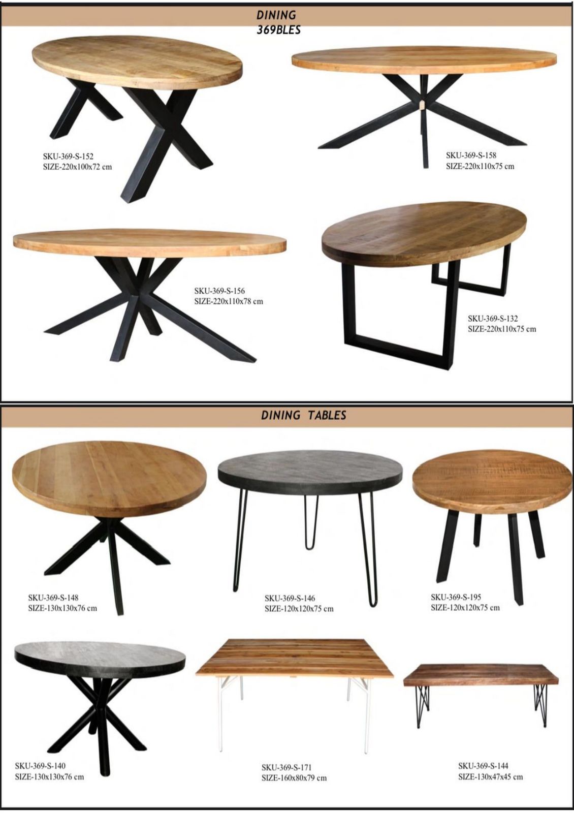 Dining Tables - furniture export from India