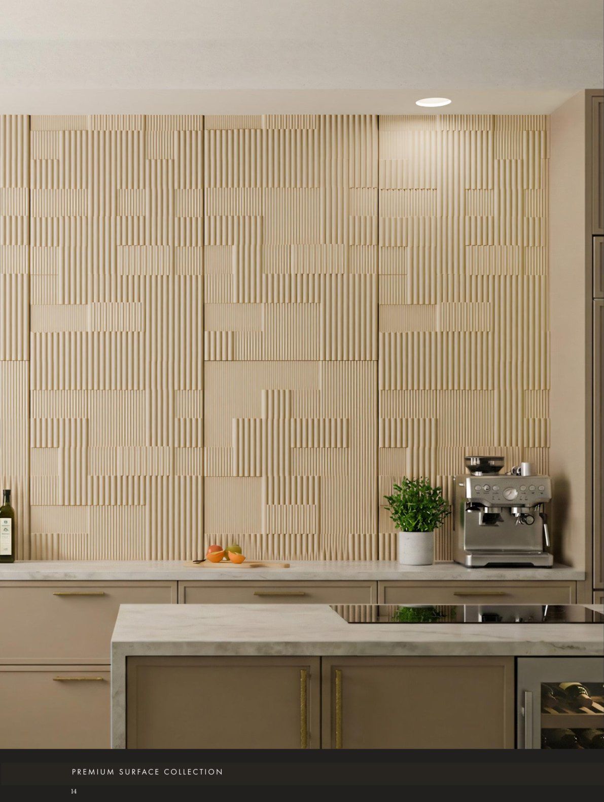 Flute Fusion 3D wall panel - Syncopated Flute Grid